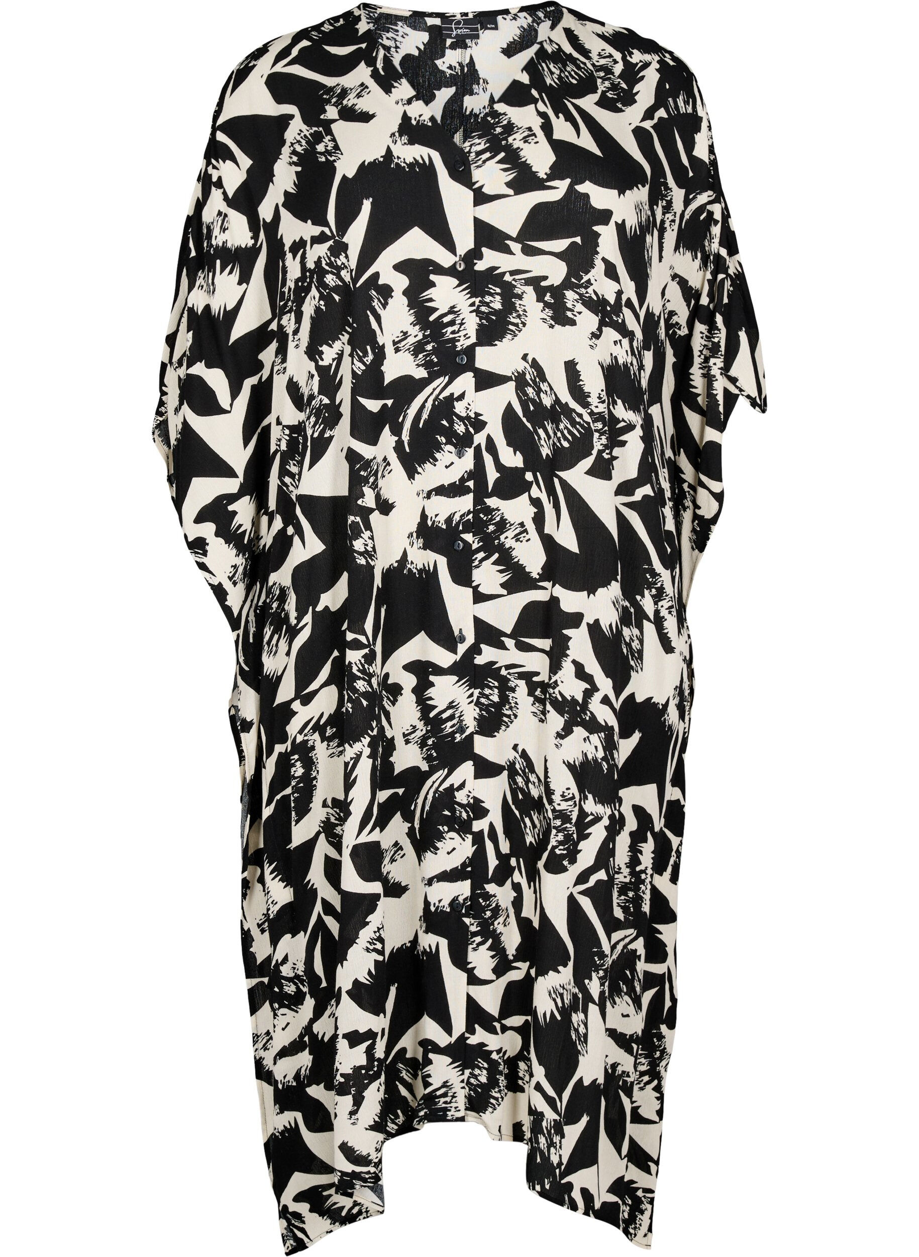 ZizziKaftan strandjurk met knopen, Beige, Packshot image number 0