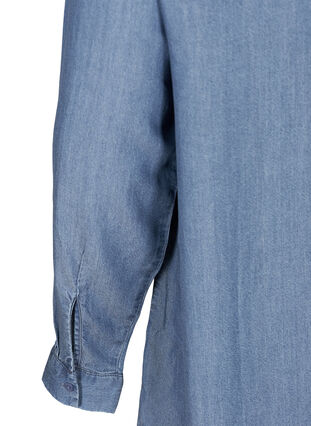 Tunique lyocell à manches longues avec clous, Blue denim, Packshot image number 3