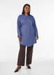 Gestreept shirt met wikkel-effect en een strikceintuur, Blauw, Model image number 1