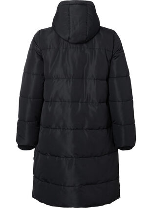 Longue veste polaire avec poches et capuche, Black, Packshot image number 1