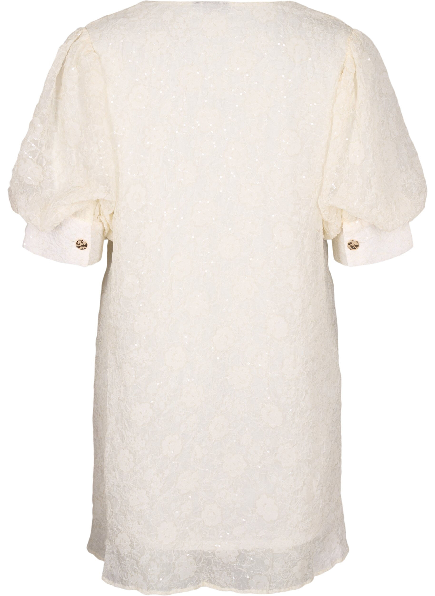 ZizziKorte feestjurk met pailletten, Vanille, Packshot image number 1