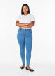 Jean Amy taille haute coupe super slim, Bleu, Model image number 0