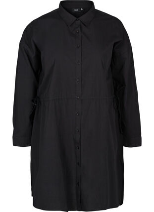 Tunique en coton avec fermeture boutonnée, Black, Packshot image number 0