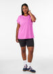 Effen gekleurd trainingsshirt, Paars, Model image number 1