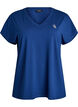 T-shirt de sport ample avec col en v, Bleu, Packshot image number 0