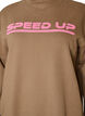 Sweatshirt avec col montant et motif sportif sur le devant, Marron, Packshot image number 2