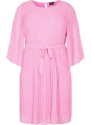 Robe plissée avec ceinture à nouer, Pink Ditzy Flower, Packshot image number 0