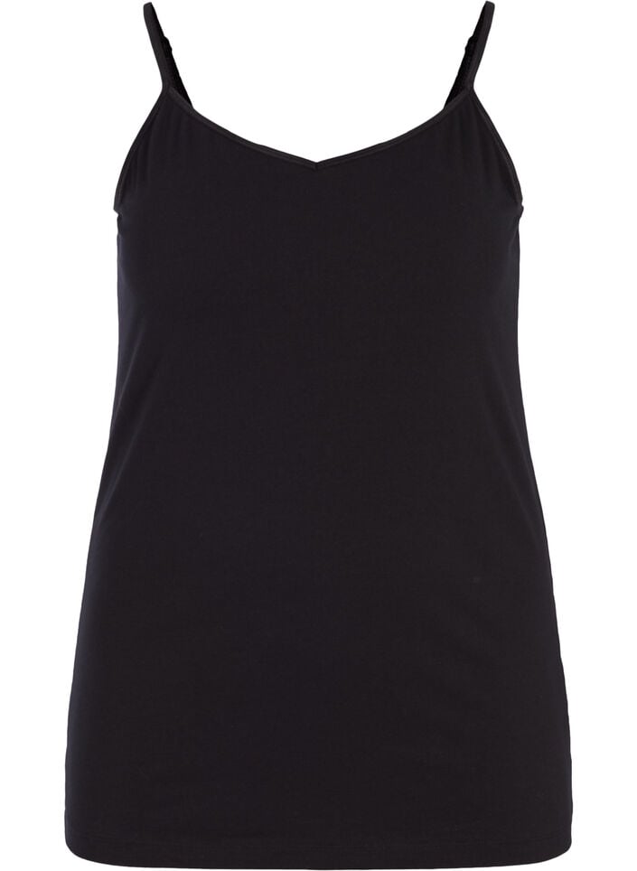 Top basique &agrave; nouer en coton, Noir, Packshot image number 0