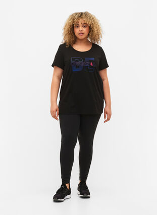 Sport-T-shirt met print, Black w. Be Original, Model image number 2