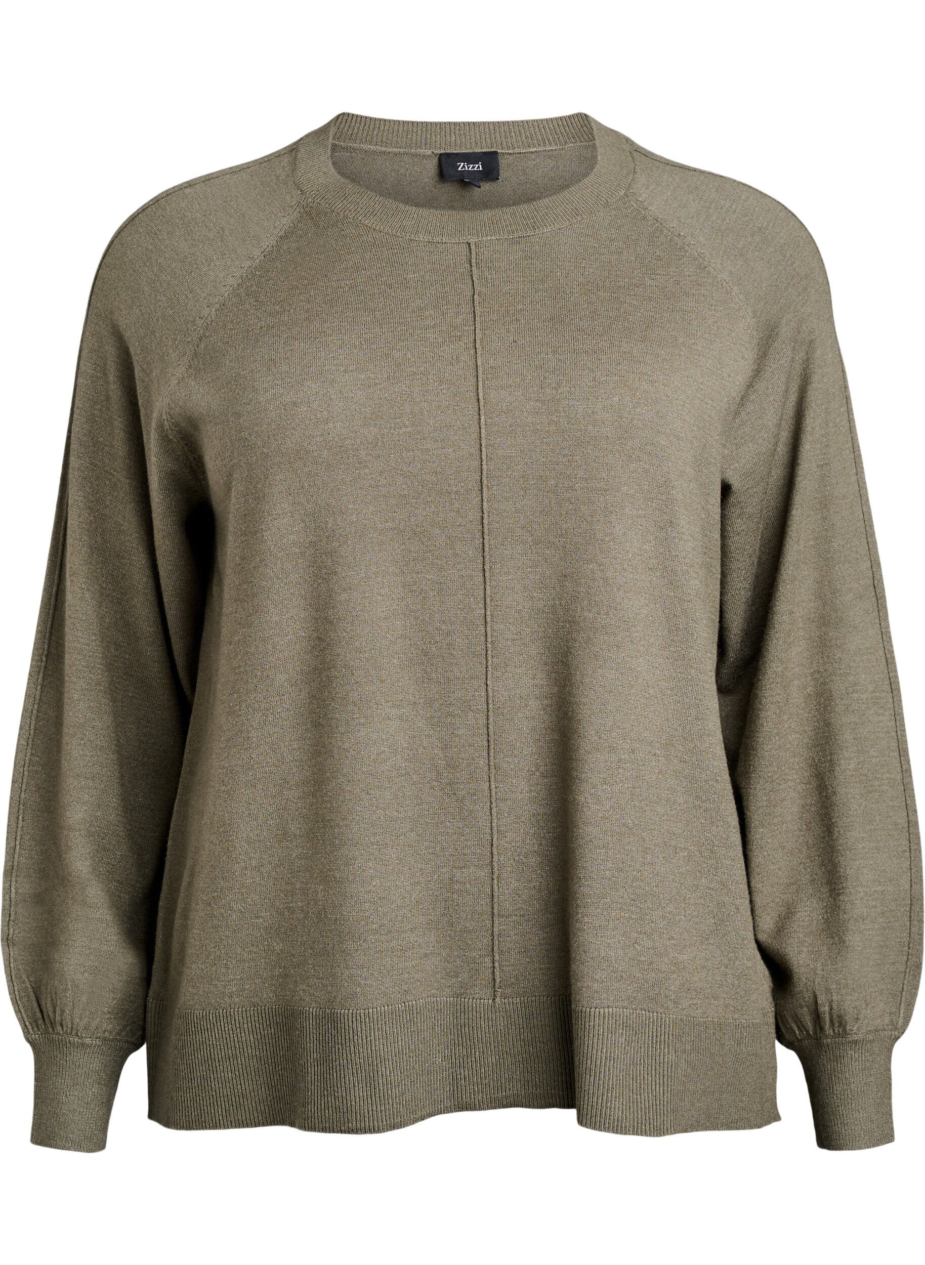 Blouse en maille avec couture centrale et manches raglan