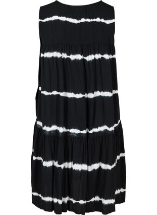 Viscose midi-jurk met print, Black Batik, Packshot image number 1
