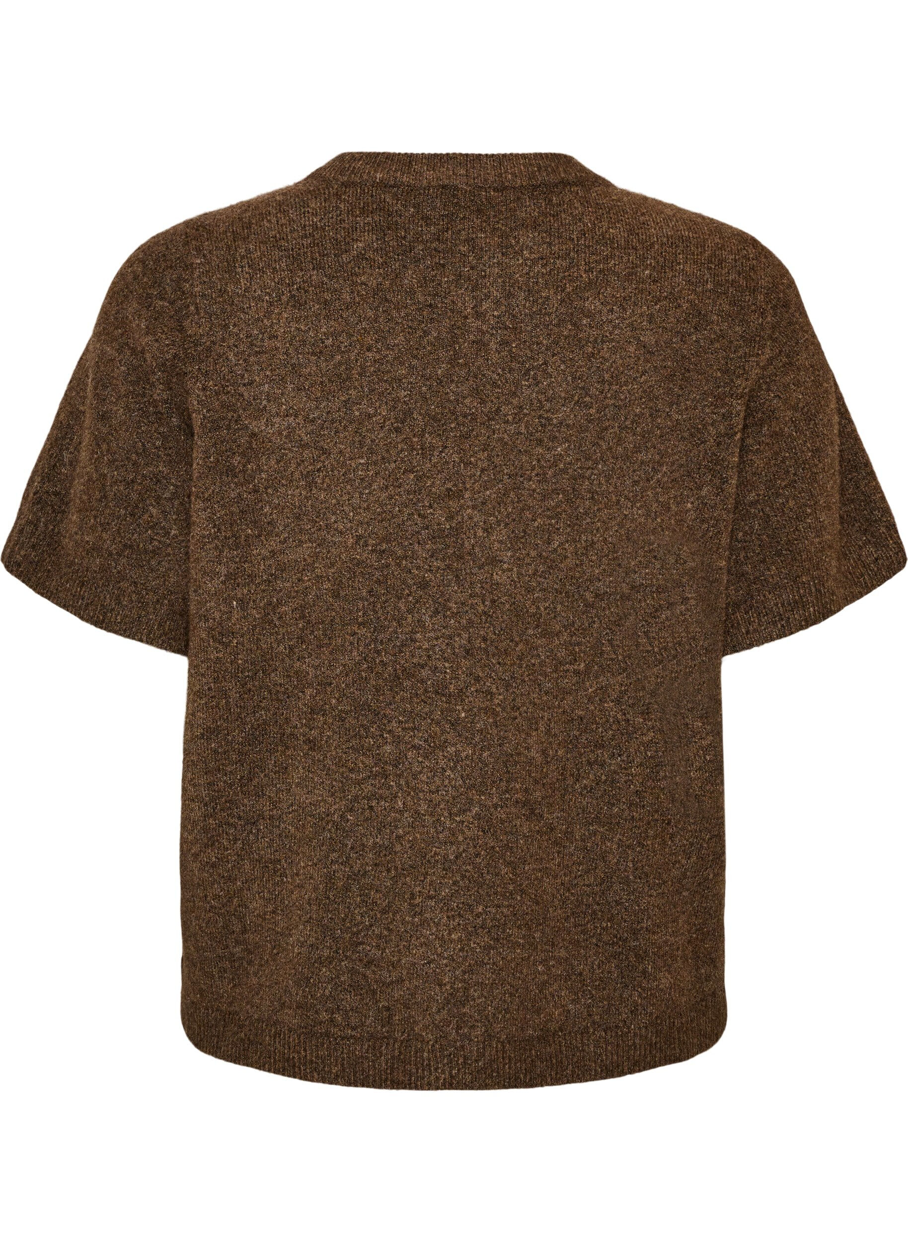 ZizziCardigan en maille avec manches courtes, Marron, Packshot image number 1