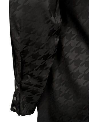 Lang shirt met pied-de-poule patroon, Black, Packshot image number 4