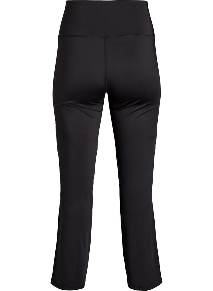 Uitlopende trainingsbroek met hoge taille, Zwart, Packshot image number 1