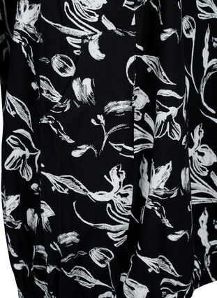 Robe en coton imprimé à manches courtes, Black W. AOP White, Packshot image number 3