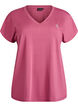 T-shirt de sport ample avec col en v, Bordeaux, Packshot image number 0