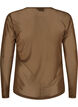 Mesh blouse met lange mouwen, Bruin, Packshot image number 1
