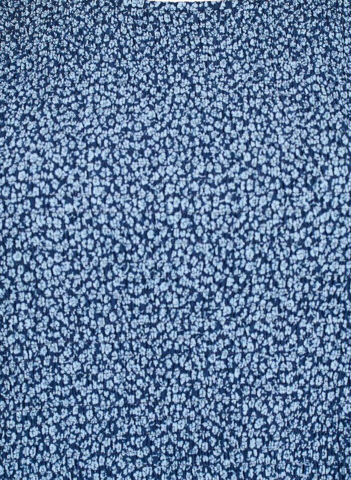 Blouse met gesmokte top en bloemenprint, Blauw, Packshot image number 2