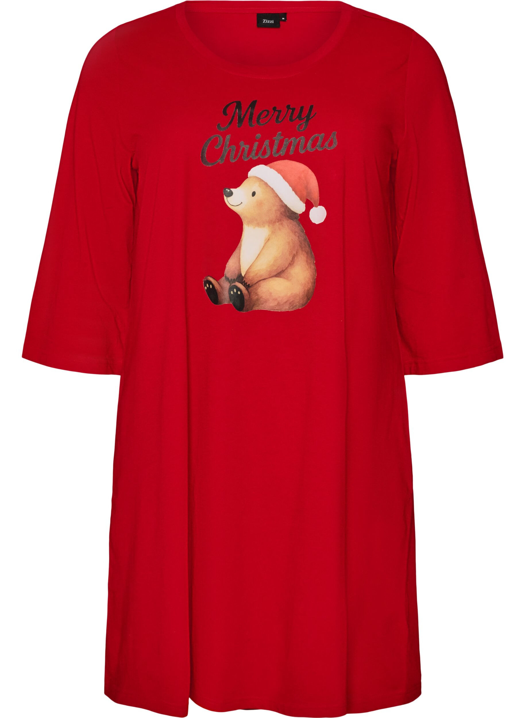 Chemise de nuit en coton bio &agrave; motif de No&euml;l