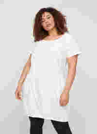 Robe en coton à manches courtes, White, Model