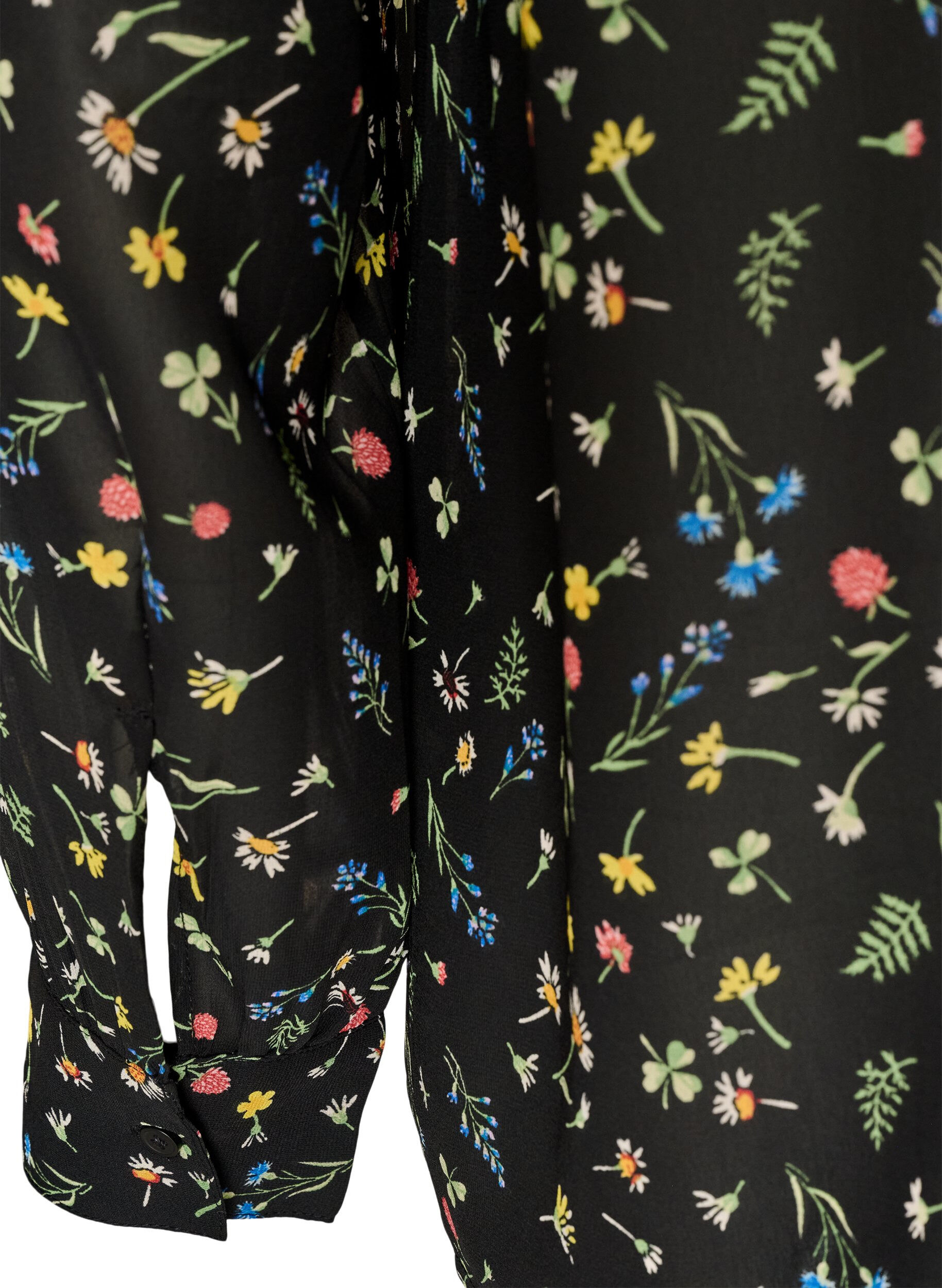 ZizziBlouse avec imprim&eacute; int&eacute;gral et patte de boutonnage courte, Noir, Packshot image number 3