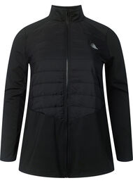 Sportief vest met quilt en rits, Black, Packshot