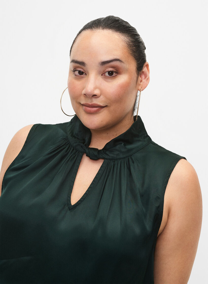 Mouwloze top van viscose met detail, Scarab, Model image number 2