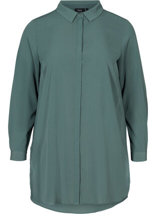 Lange transparante blouse, Balsam Green, Packshot image number 0