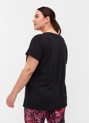 Katoenen sport t-shirt met print, Black Lights Active, Model image number 1