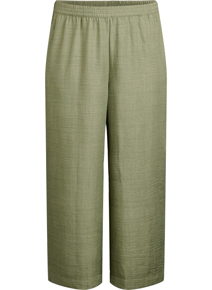 Pantalon ample avec ceinture &eacute;lastique et poches, Vert, Packshot image number 0