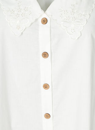 Mouwloze blouse in katoen, Bright White, Packshot image number 2