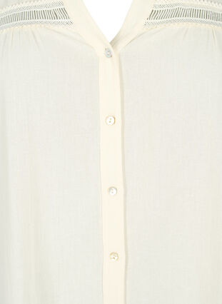 Tunique en coton biologique avec des détails féminins, Antique White, Packshot image number 2