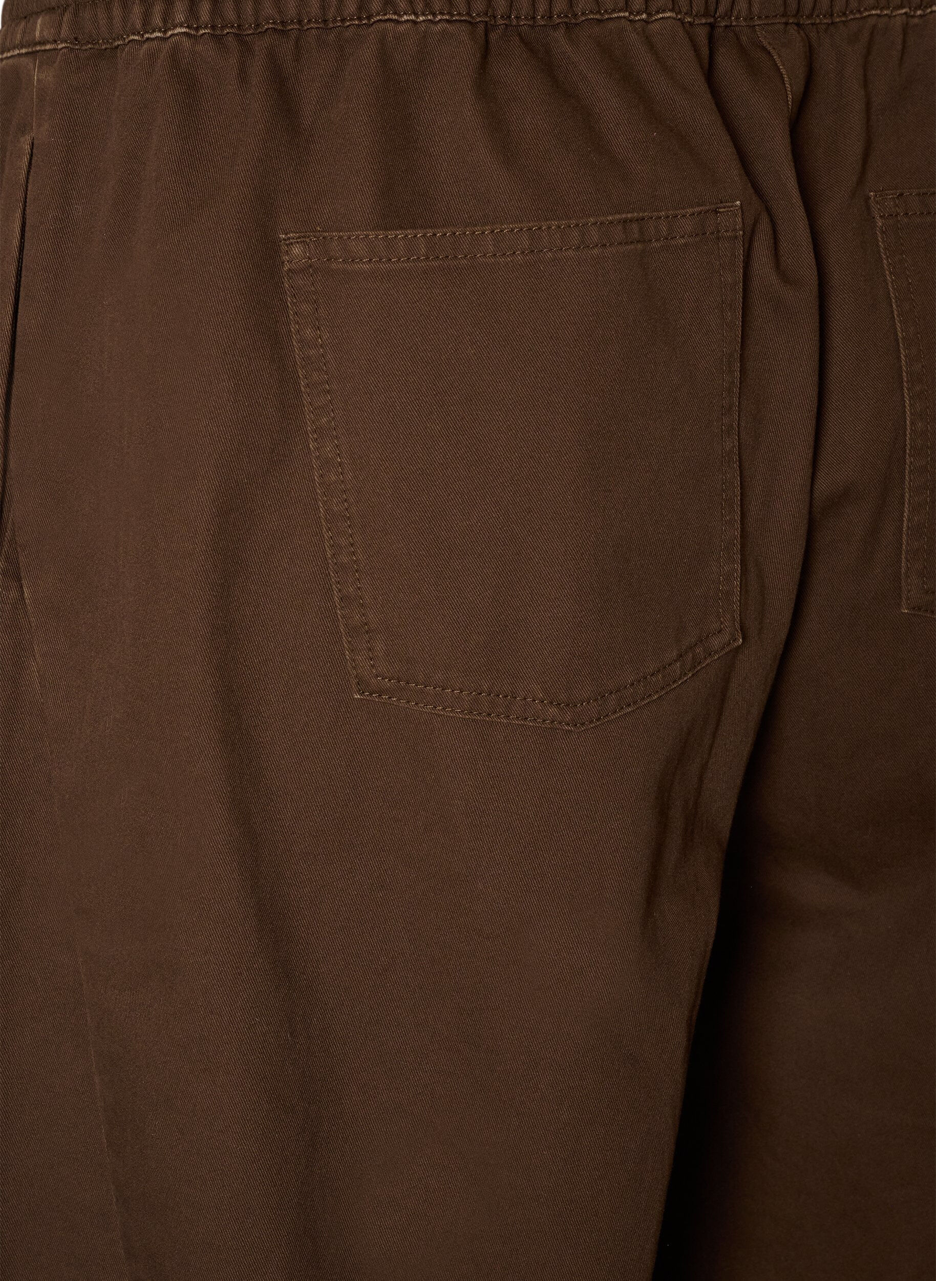 ZizziJean barrel avec taille haute et ceinture &eacute;lastique, Marron, Packshot image number 3