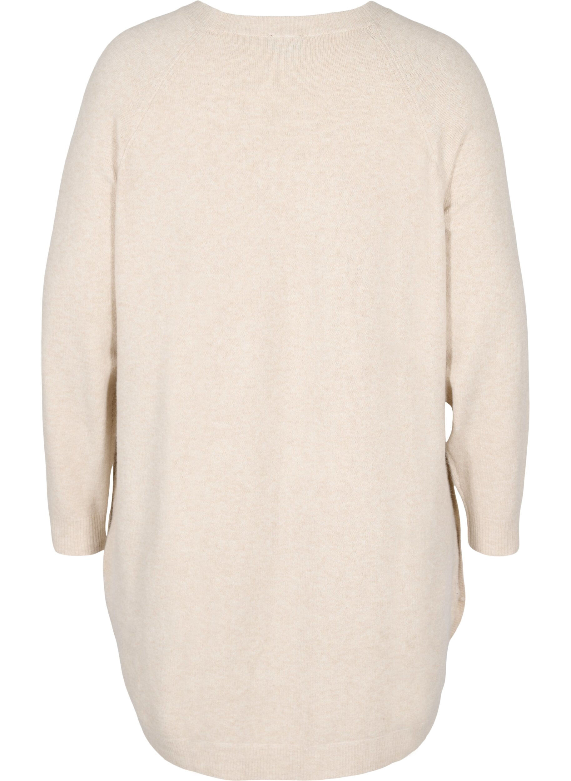 ZizziGebreide jurk met knopen, Pumice Stone Mel., Packshot image number 1