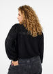 Blouse met lange mouwen en een opengewerkt patroon, Zwart, Model image number 2