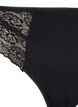 Microfibre G-string met kant, Black, Packshot image number 2