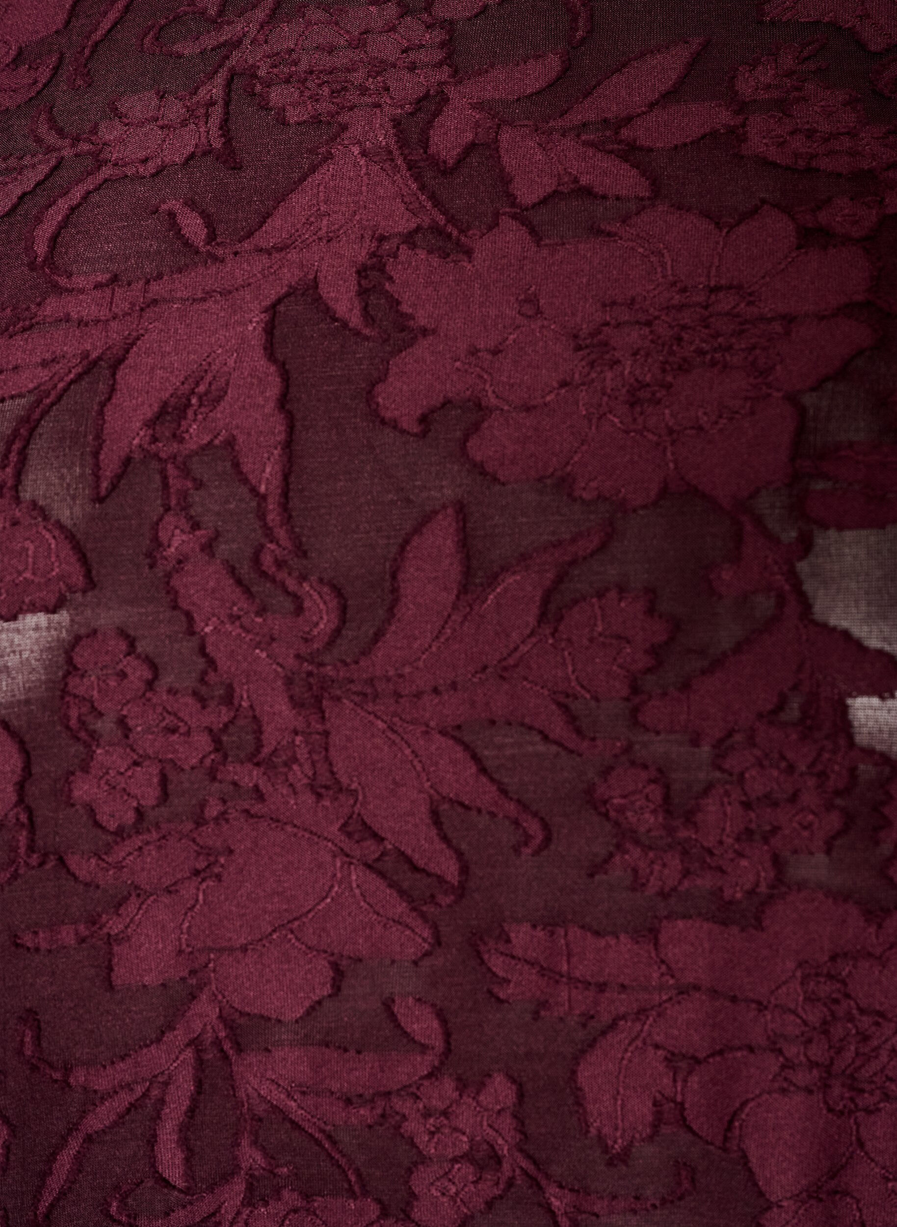 ZizziBlouse transparente avec texture florale et manches longues, Bordeaux, Packshot image number 2