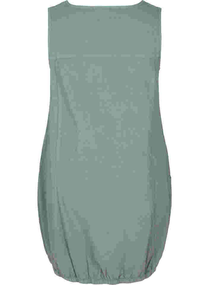 Mouwloze katoenen jurk, Balsam Green, Packshot image number 1