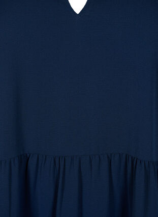 Robe à manches courtes coupe trapèze avec découpes, Navy Blazer, Packshot image number 2