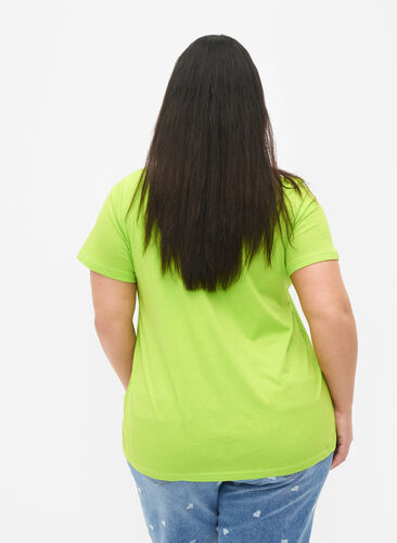 T-shirt en coton avec impression, Lime Green w. Bella, Model image number 1