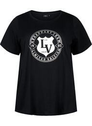 T-shirt en coton biologique avec impression , Black W. Silver LA, Packshot