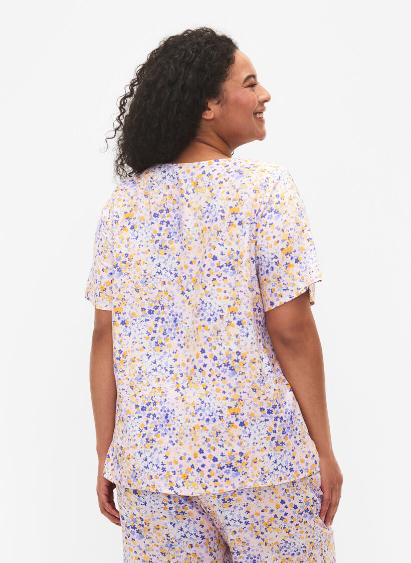 Viscose nachthemd met print , Rood, Model image number 2