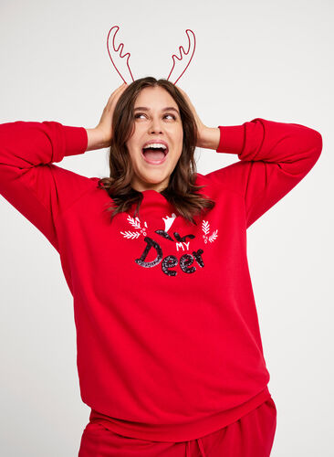 Kerst sweatshirt, Red Oh Deer, Image image number 0
