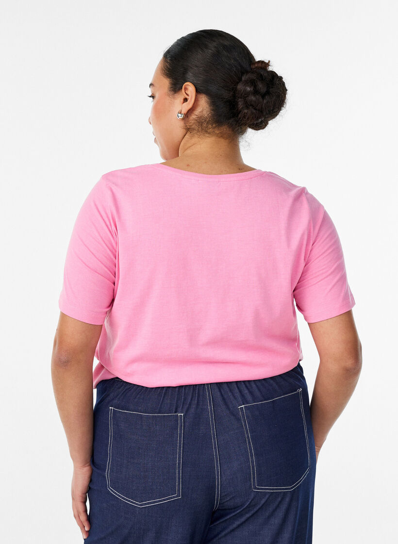 T-shirt imprim&eacute;, Rose, Model image number 2