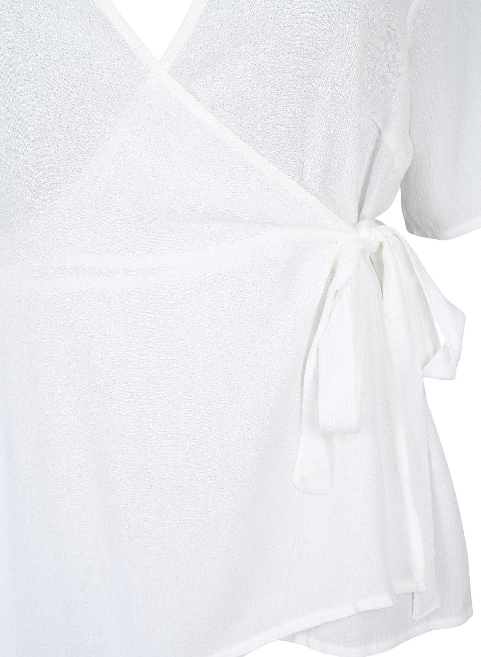 ZizziViscose blouse met wikkel, Bright White, Packshot image number 2