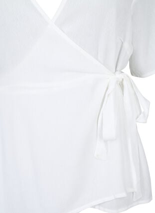 Viscose blouse met wikkel, Bright White, Packshot image number 2