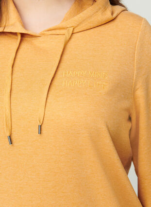 Sweatshirt met capuchon en print, Spruce Yellow Mel., Model image number 2