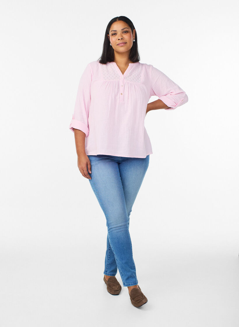 Jeans Emily Slim fit &agrave; taille r&eacute;guli&egrave;re, Bleu Clair, Model image number 0