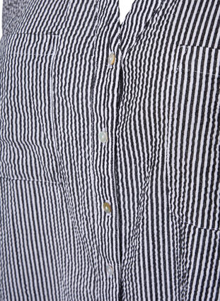 Chemise à manches courtes en coton à rayures, Black Stripe, Packshot image number 2