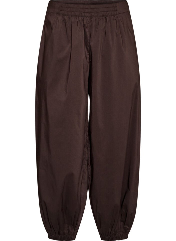 Pantalon ballon avec poches et ceinture &eacute;lastique, Marron, Packshot